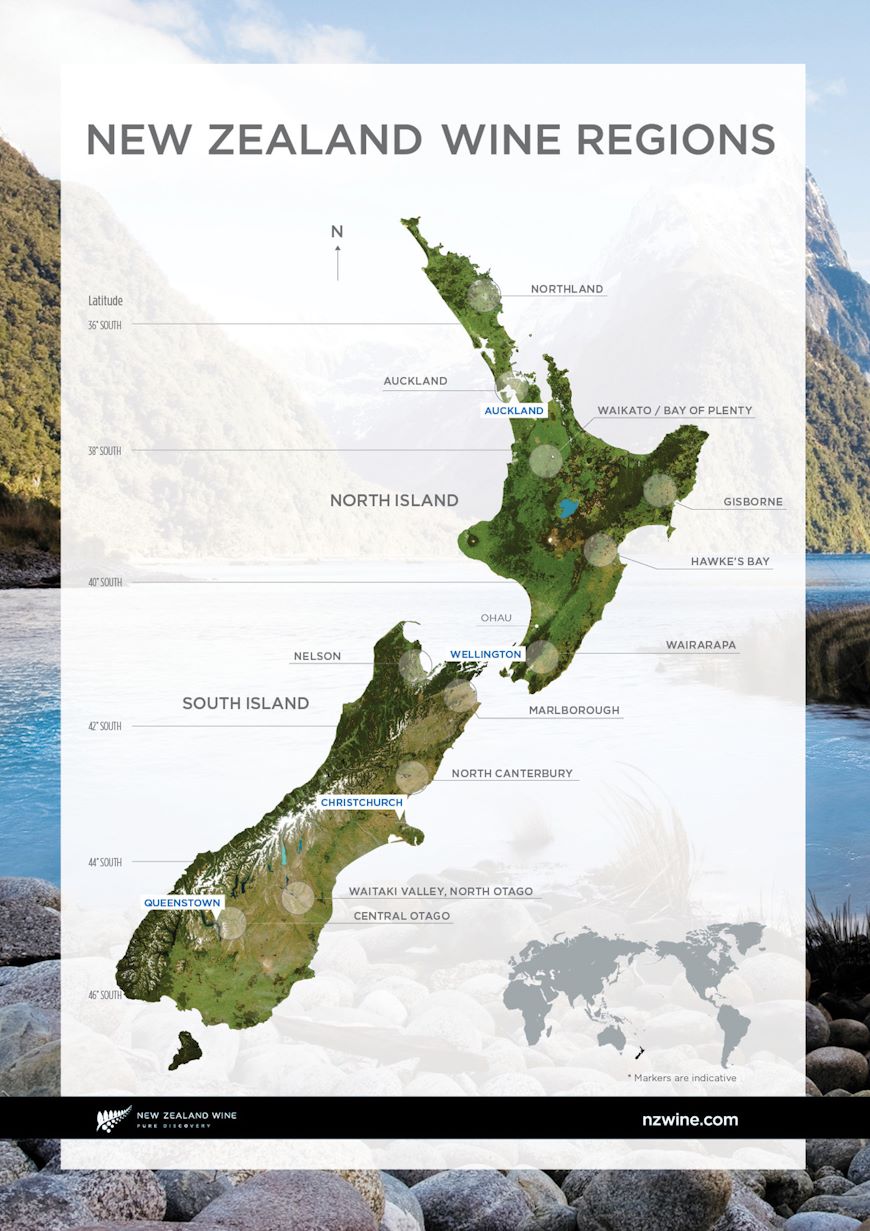 NZ Wine, Wine Regions, Map