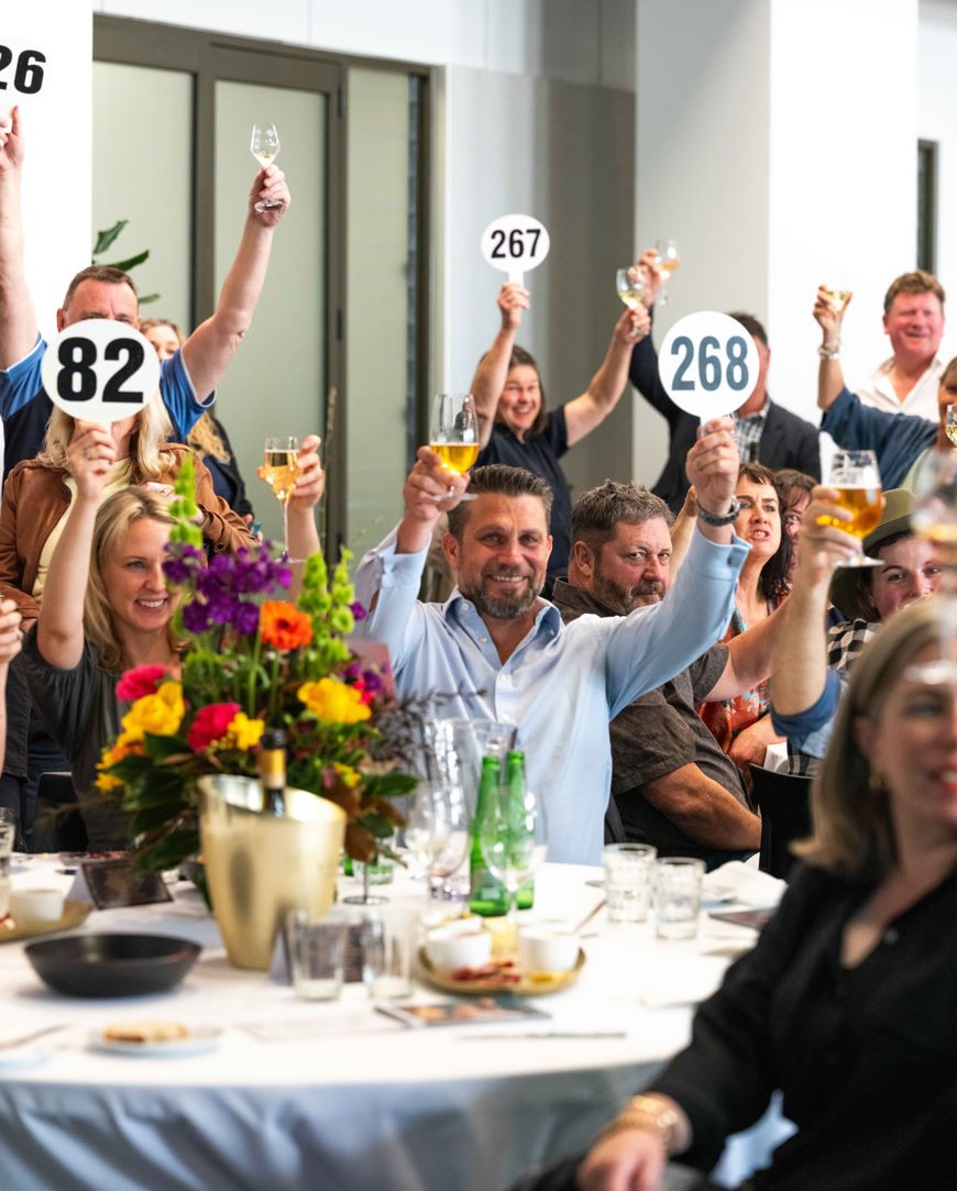 Bidders get in on the action at the 2024 Hawke's Bay Wine Auction 