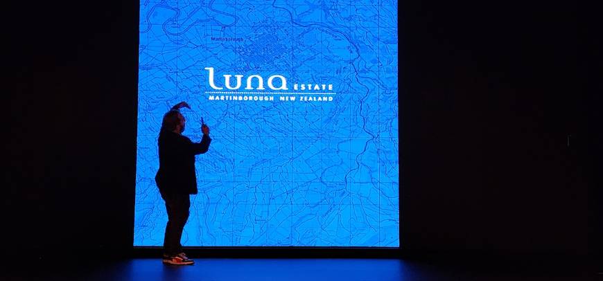 Joel showing us the location of the Luna Estate Vineyards