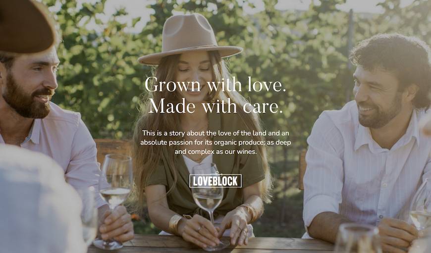 Loveblock Wine Website Image