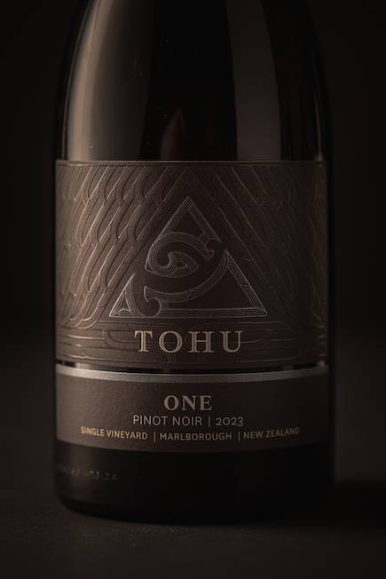 Tohu Wines One Pinot Noir label on bottle - Credit Likeminds