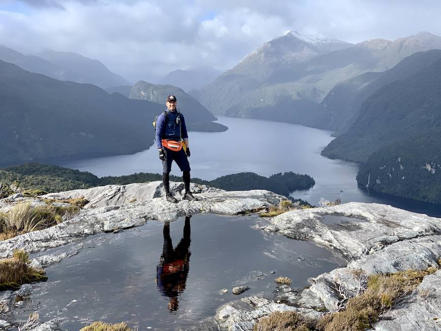 Wet Jacket Crew Member Daniel James, Cooper Island trapping project, Dusky Sound