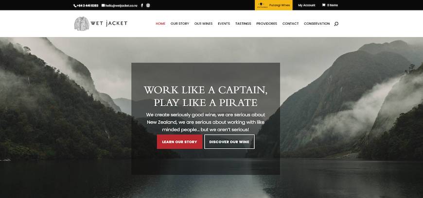 Wet Jacket Wines Website