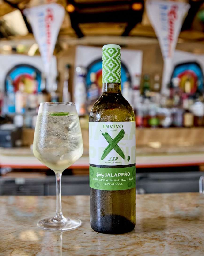 X, SJP Spicy Jalapeño Sauvignon Blanc in Glass